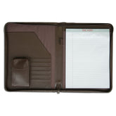 Brown Leather Padfolio with Zipper